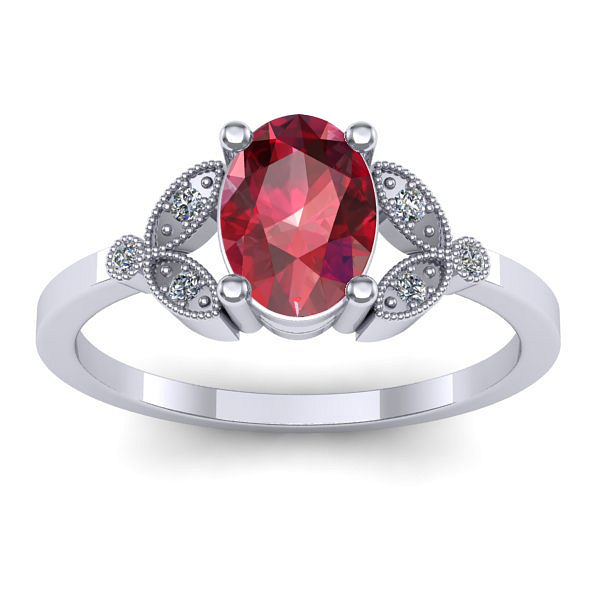 Inel cu rubin oval