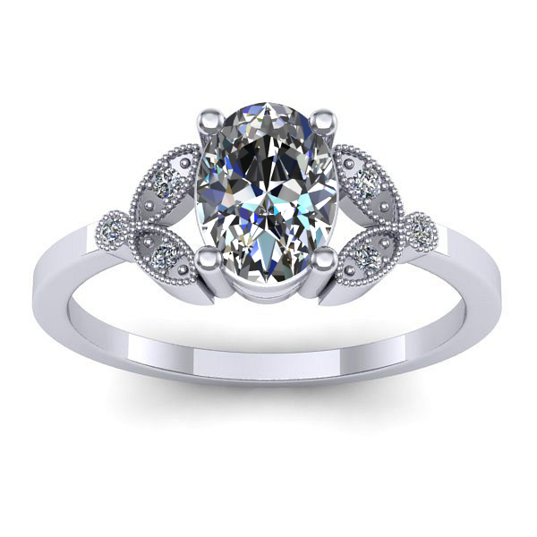 Inel cu diamant de laborator oval