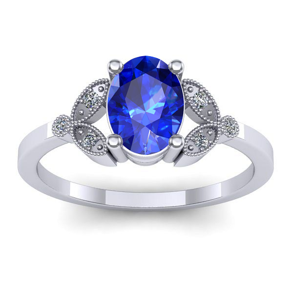 Inel logodna cu safir oval