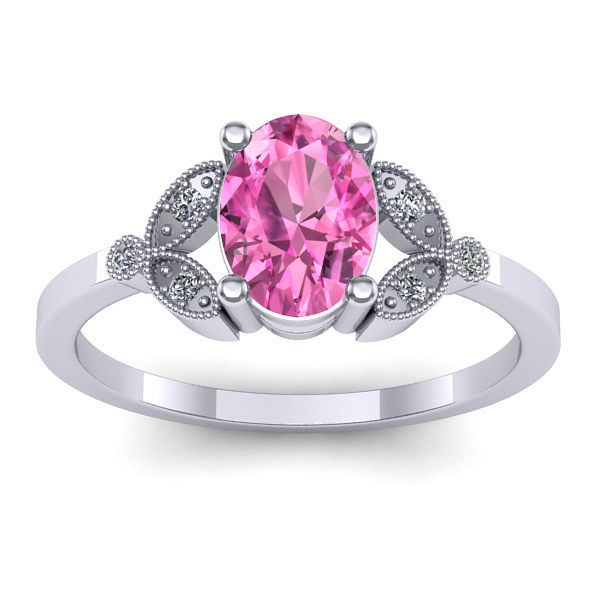 Inel cu safir roz oval