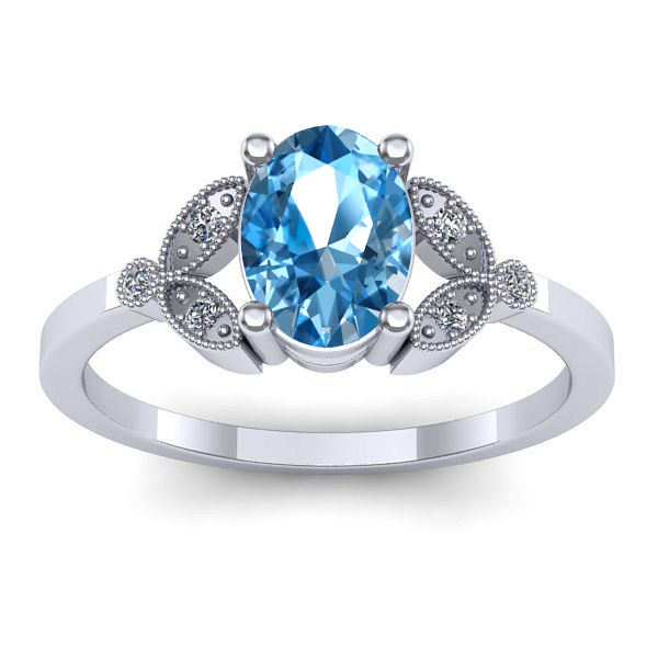 Inel logodna cu topaz blue oval