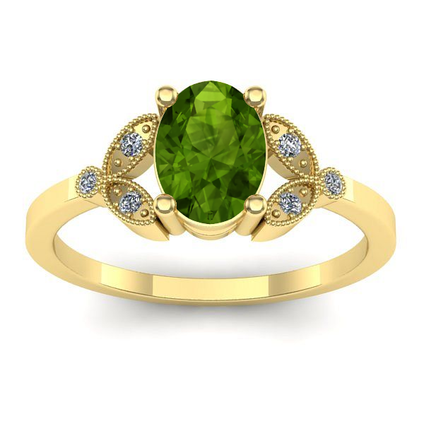 Inel cu peridot oval