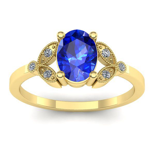 Inel logodna cu safir oval