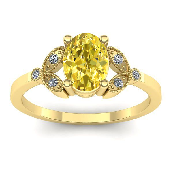 Inel de logodna cu safir galben oval