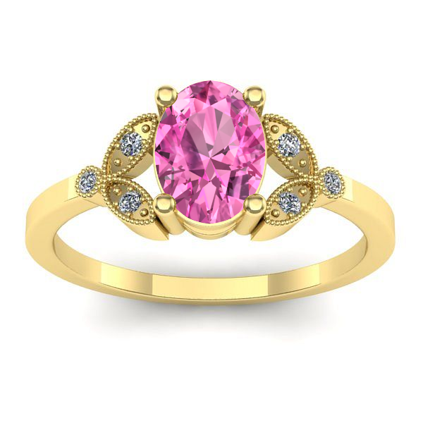 Inel logodna cu safir roz oval