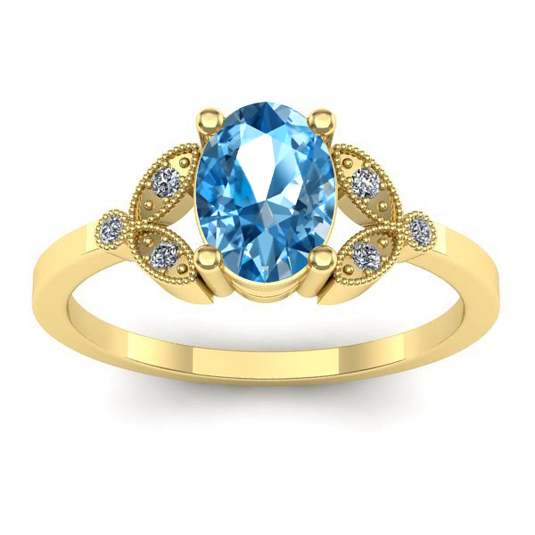Inel de logodna cu topaz blue oval
