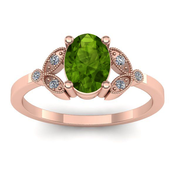 Inel logodna cu peridot oval