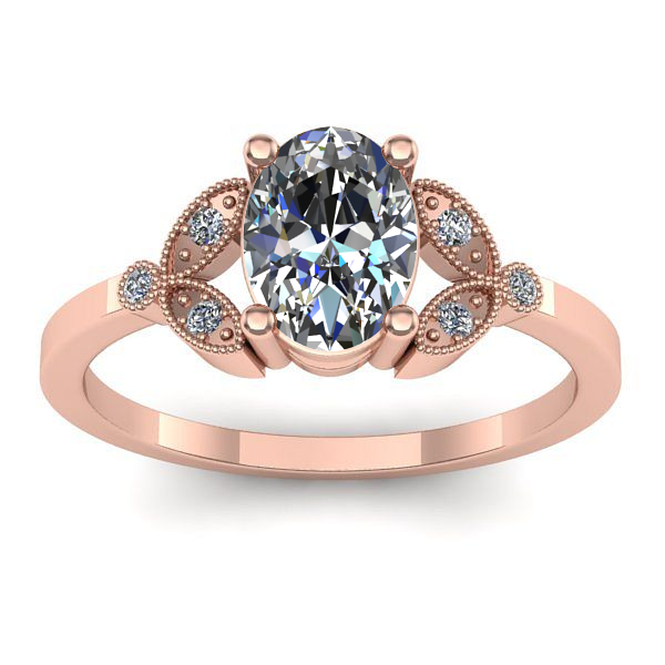 Inel cu diamant de laborator oval