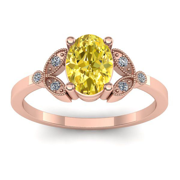 Inel de logodna cu safir galben oval