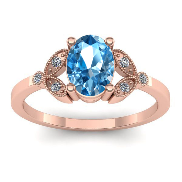 Inel de logodna cu topaz blue oval