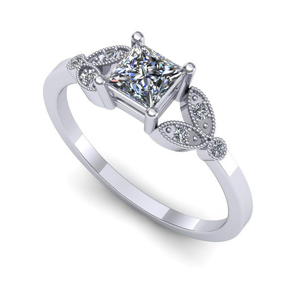 Inel din aur alb cu diamant