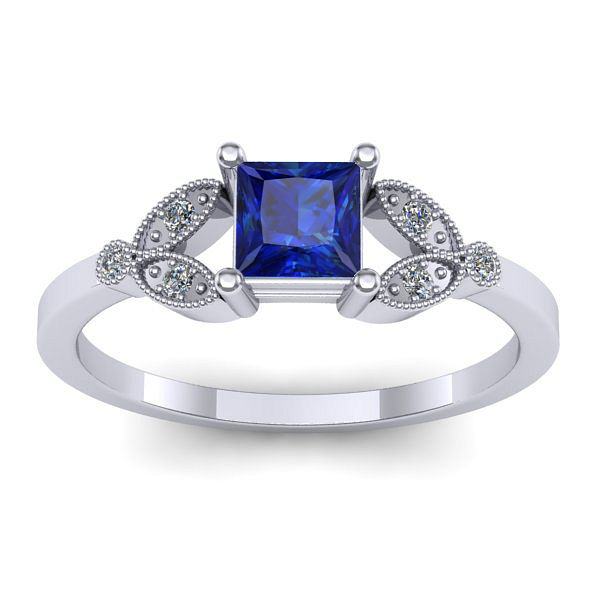 Inel logodna cu safir patrat