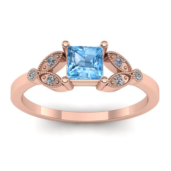 Inel cu topaz blue patrat