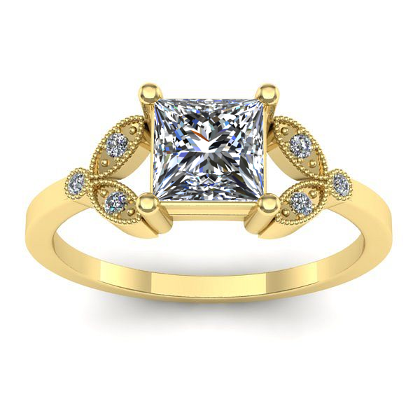 Inel cu diamant de laborator patrat