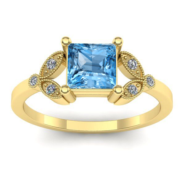 Inel cu topaz blue patrat
