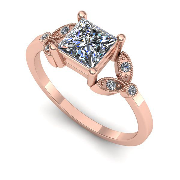 Inel de logodna din aur roz cu diamant de laborator