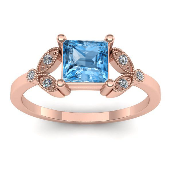 Inel de logodna cu topaz blue patrat