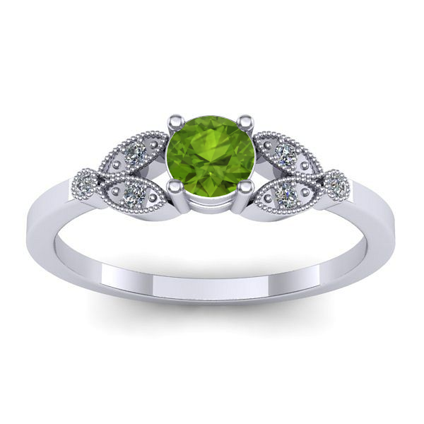 Inel logodna cu peridot rotund