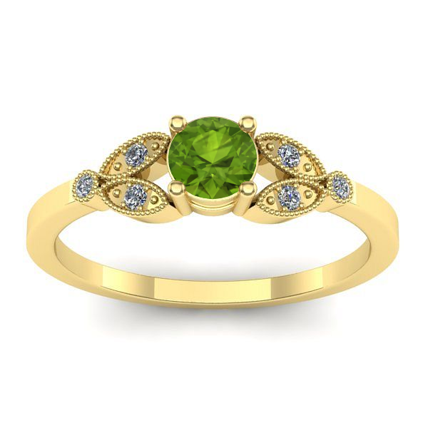 Inel cu peridot rotund