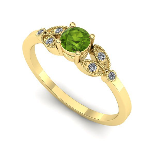 Inel de logodna din aur galben cu peridot