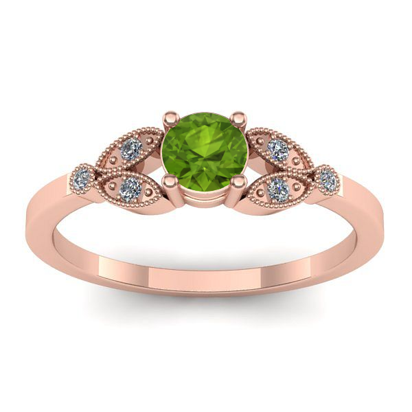 Inel de logodna cu peridot rotund