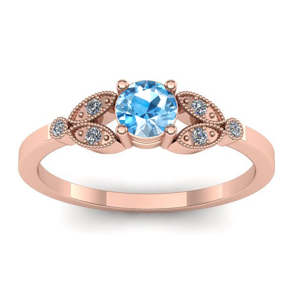 Inel cu topaz blue rotund