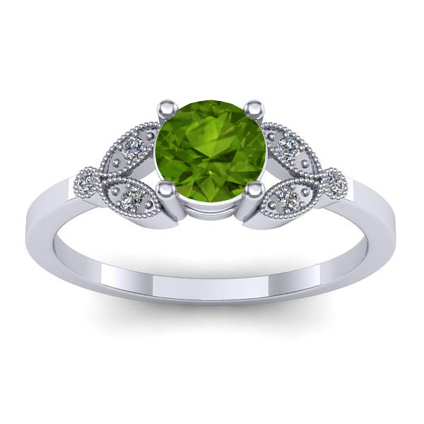 Inel cu peridot rotund