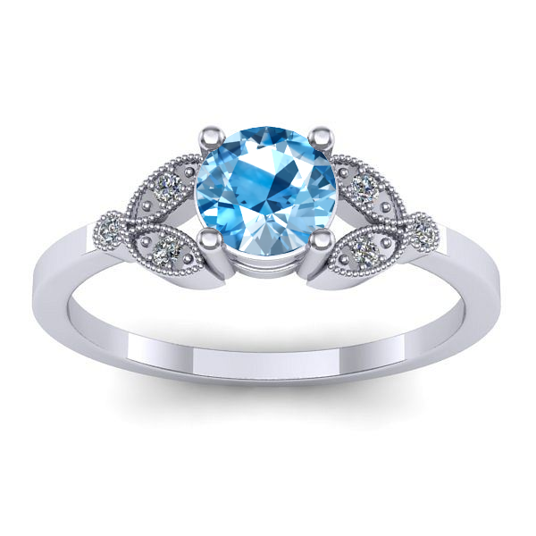 Inel cu topaz blue rotund