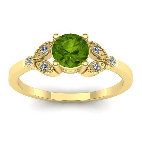 Inel cu peridot rotund