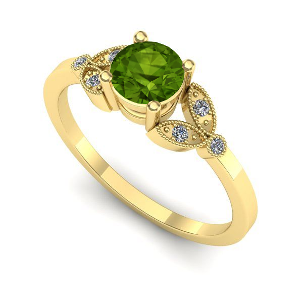 Inel din aur galben cu peridot