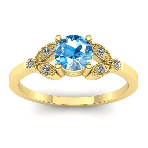 Inel de logodna cu topaz blue rotund