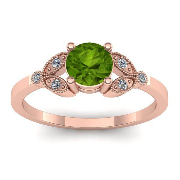 Inel de logodna cu peridot rotund