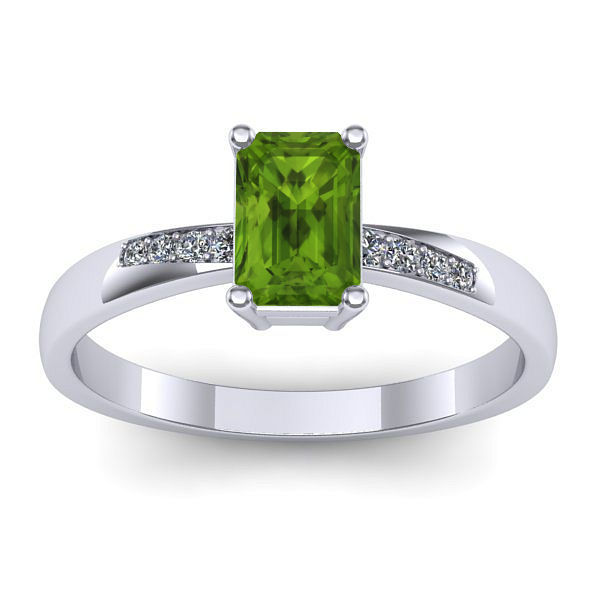 Inel cu peridot dreptunghiular