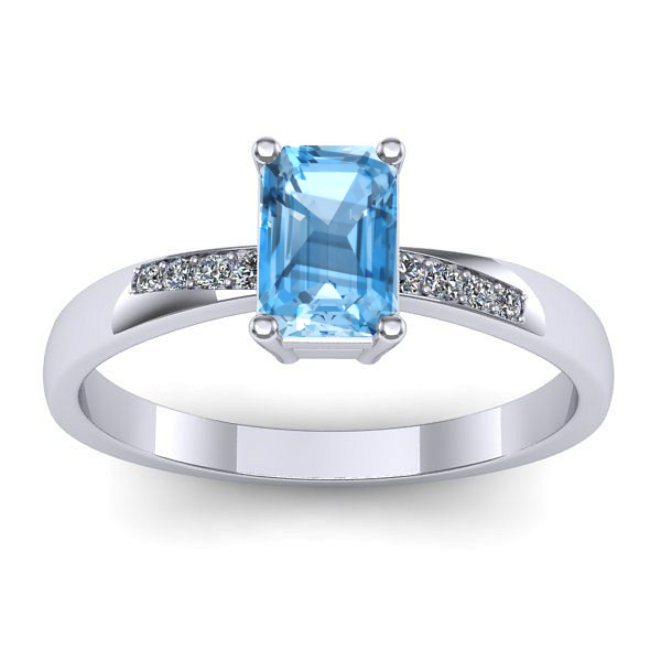 Inel de logodna cu topaz blue dreptunghiular