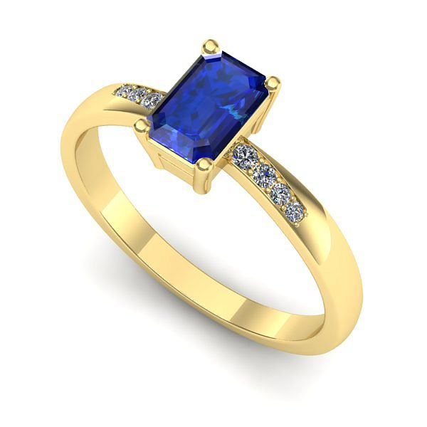 Inel de logodna din aur galben cu safir