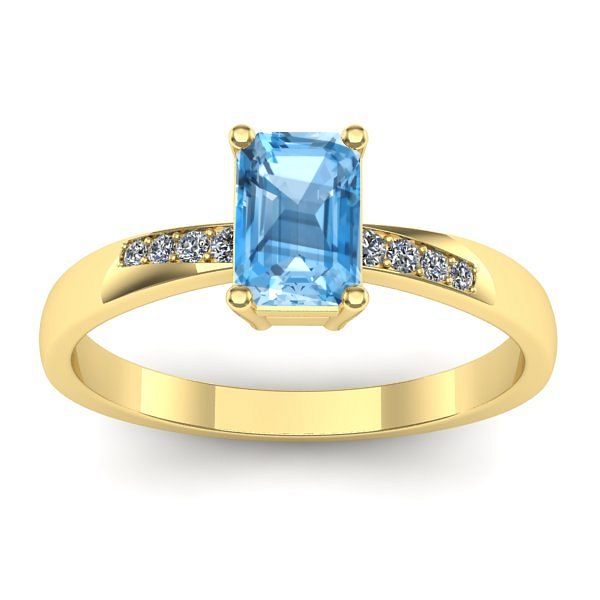 Inel logodna cu topaz blue dreptunghiular