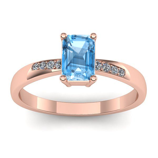 Inel cu topaz blue dreptunghiular