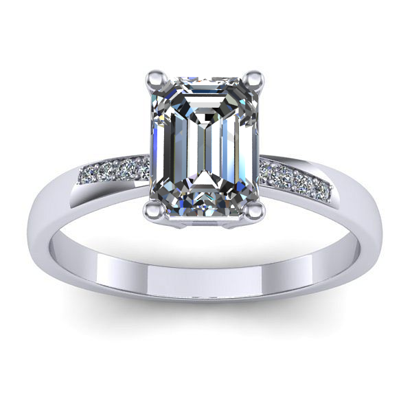 Inel cu diamant de laborator dreptunghiular