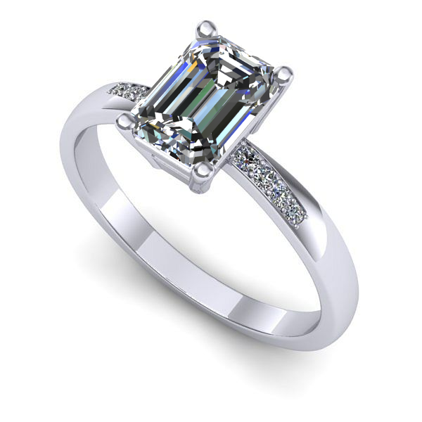 Inel de logodna din aur alb cu diamant de laborator