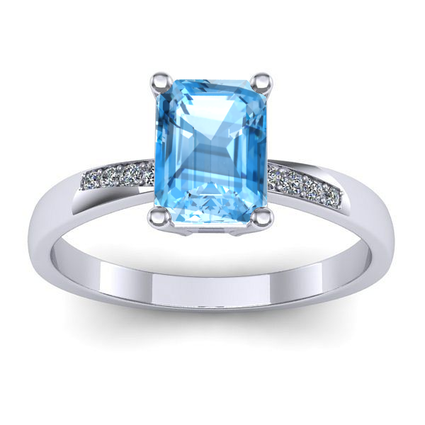 Inel de logodna cu topaz blue dreptunghiular