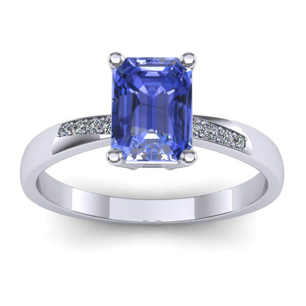 Inel cu tanzanit dreptunghiular