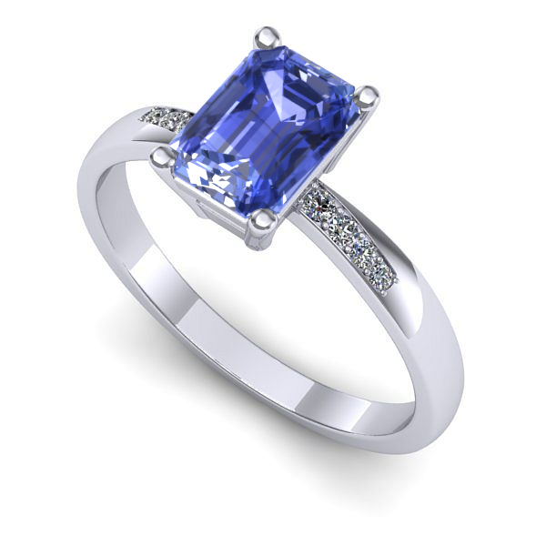 Inel de logodna din aur alb cu tanzanit