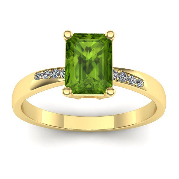 Inel de logodna cu peridot dreptunghiular