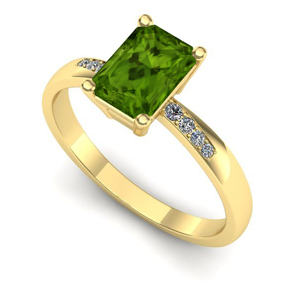 Inel din aur galben cu peridot