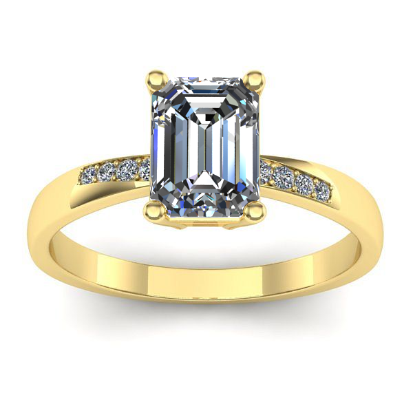 Inel logodna cu diamant de laborator dreptunghiular