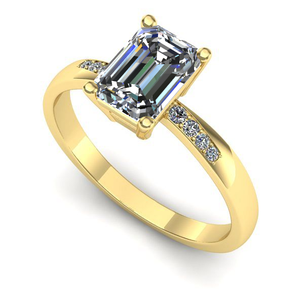 Inel logodna din aur galben cu diamant de laborator