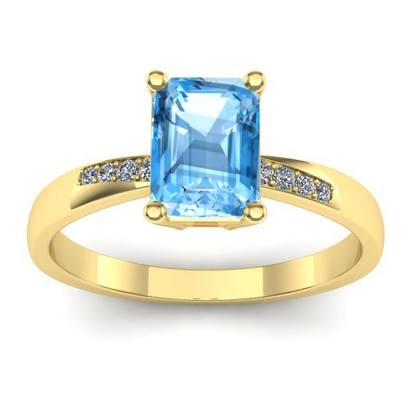 Inel logodna cu topaz blue dreptunghiular