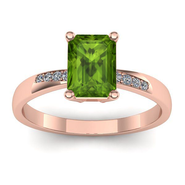 Inel cu peridot dreptunghiular