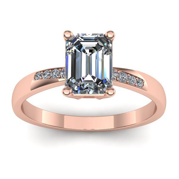 Inel cu diamant de laborator dreptunghiular