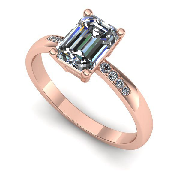 Inel din aur roz cu safir alb